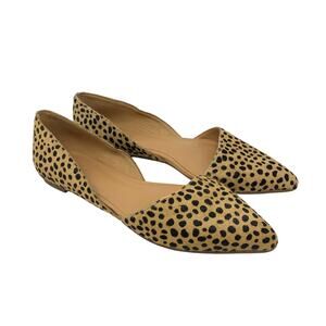J Crew Factory Leopard Print Calf Hair D’Orsay Flats Pointed Toe Size 7